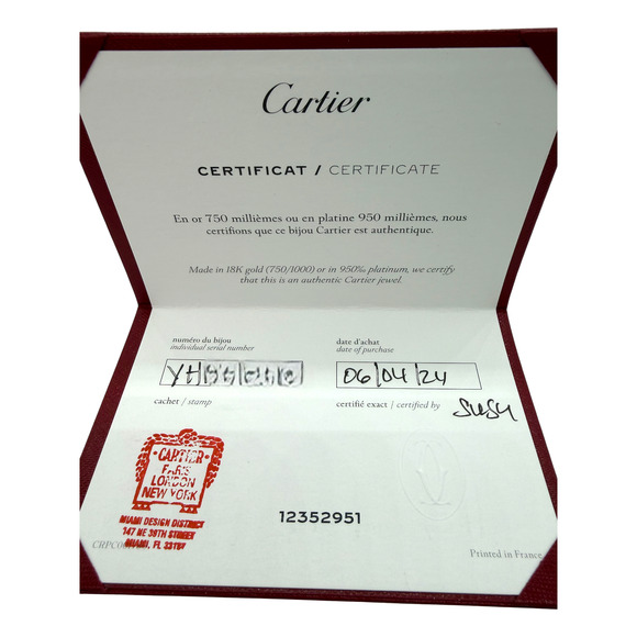 Cartier 18K White Gold Love Bracelet Sz 19 Classic Model Box COA 2024 37.1g - Picture 15 of 15